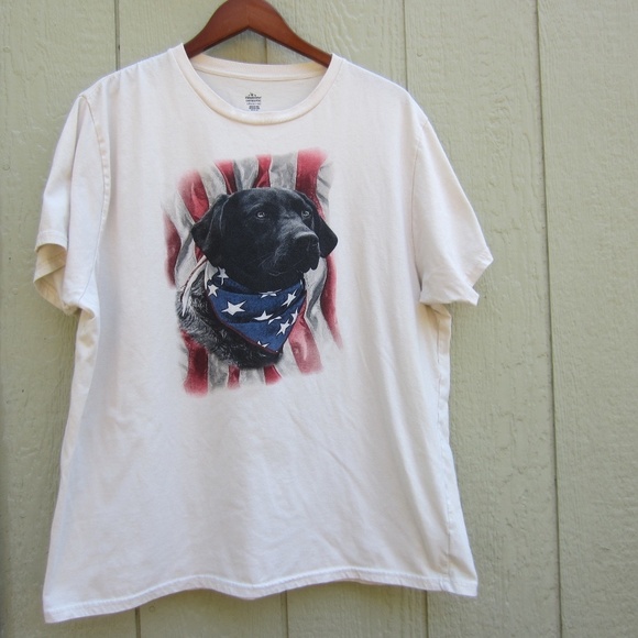 Mens Graphic T-Shirt Plus size 2XL Americana USA 4th of July Dog Comfort Patriot - Picture 1 of 11